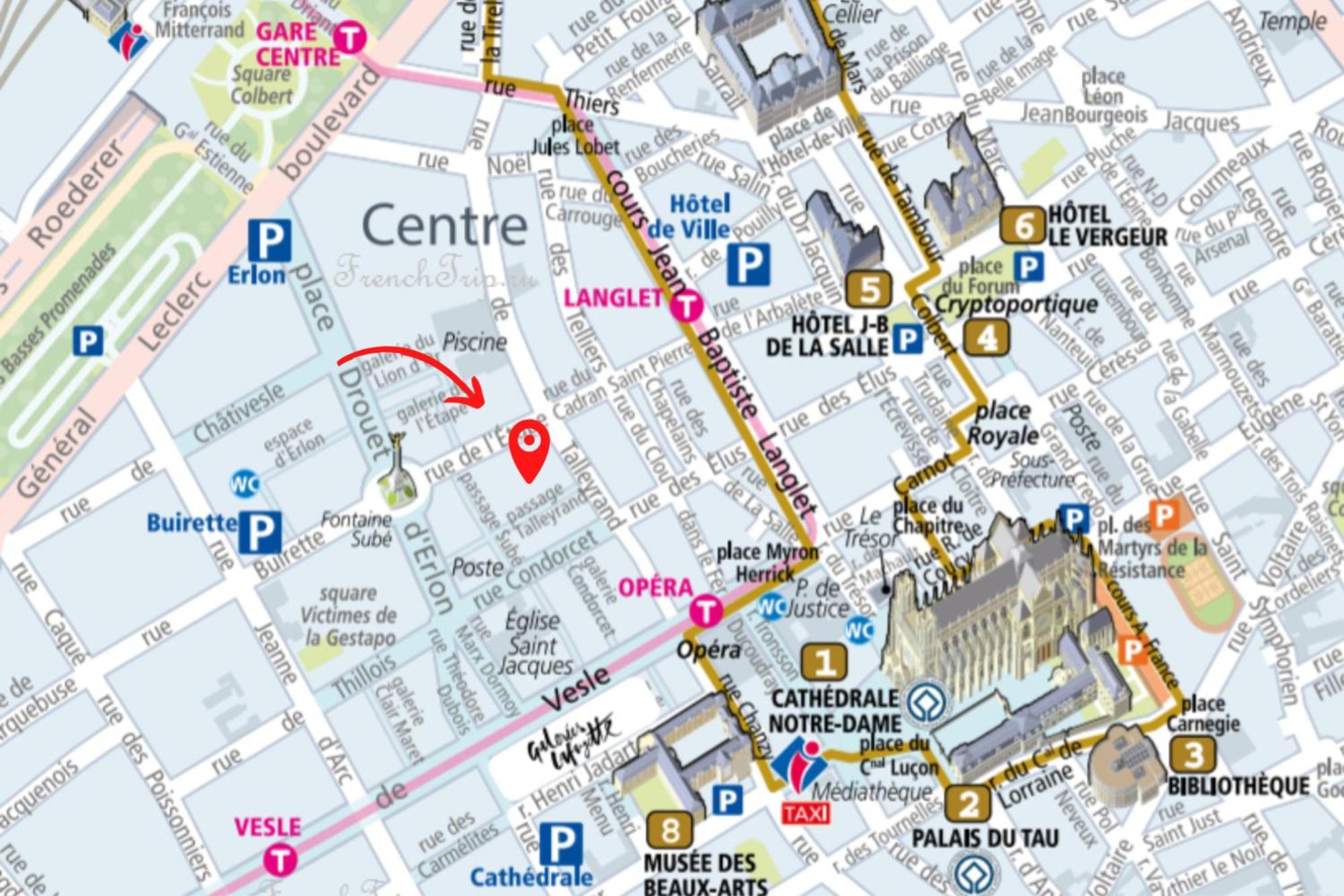 Passage Secret - Ideal Pro, Couples, Familles & Amis - Le Calme En Hypercentre - Wifi Haut Debit - Netflix - Machine A Laver - Gare, Cathedrale, Commerces, Restaurants & Transports En Commun A Moins De 10 Minutes A Pied Reims Exterior foto
