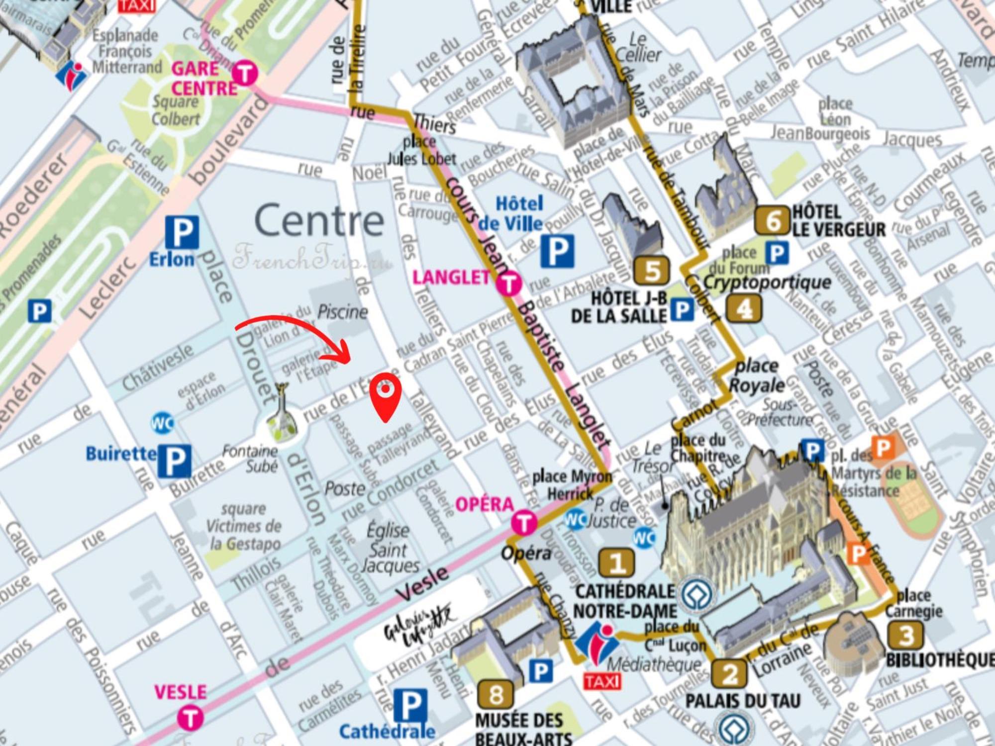 Passage Secret - Ideal Pro, Couples, Familles & Amis - Le Calme En Hypercentre - Wifi Haut Debit - Netflix - Machine A Laver - Gare, Cathedrale, Commerces, Restaurants & Transports En Commun A Moins De 10 Minutes A Pied Reims Exterior foto